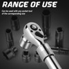 DISEN 3PCS Extendable Ratchet Wrench Set,1/4" 3/8" 1/2" Drive 72-Tooth,