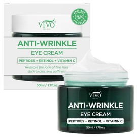 Vivo Per Lei Vitamin C Eye Cream - Retinol Eye Cream for Wrinkles - Moisturizing Eye Cream for Puffiness and Bags Under Eyes - Anti Aging Eye Cream with Peptides - 1.7 Fl. Oz.