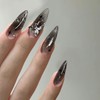Ruzister 24 Pieces Push On Almond Nails Shiny False Nails