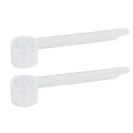 2.5 mL Plastic Measuring Packaging Scoop (= 2.5 cc/ = 0.5 teaspoon/ = 0.17 Tablespoon/ = 0.08 fl oz) - to Measure and Dispense Spices, Granules, Powders, for Seeds Packing (2 scoops)