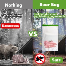 TAINESS Odor Proof Food Storage Bear Bags Reusable Zipper Barrier Bags Airtight Bags Keep Fresh and Waterproof for Backpacking, Camping, Outdoor Bear Proof Refrigerator Freezing (2 Pack)