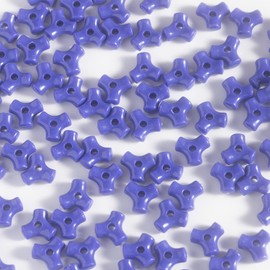 1300 Pcs Acrylic 10mm Plastic 3-Sided Kandi Tri Beads Tri-Shaped Beads Bone Beads Bulk for Wreath Candy Cane Beads Rainbow Holiday Tree Decorations Bead Ornament Jewelry Making Kit (Opaque Purple)