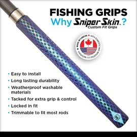 SNIPER SKIN Fishing Rod Grip | Fishing Gear Handle | Fishing Accessories | Renew Your Rod | Custom Fishing Rod | Replacement Grip | True Black Carbon