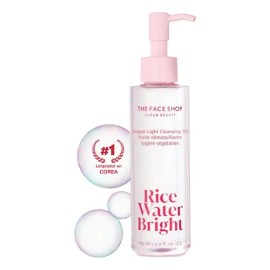 The Face Shop Rice Water Bright - Aceite Limpiador Facial con Agua de Arroz y Jojoba 150 ml | Skincare Coreano Iluminador | Desmaquillante Nutritivo, Limpieza Profunda sin Sensación Grasosa