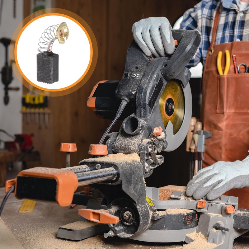 sourcing map 8 Pack CB411 Carbon Brushes Set Replaces 12x9x6mm