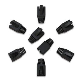 [LINKUP] Cat6A Plug Boot | RJ45 Ethernet Connector Jack Boot | Black | 50-Pack | For Round Cable