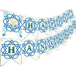 Happy Hanukkah Banner - Hanukkah Party Supplies - Hanukkah Party Decorations - Hanukkah Banner