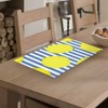 Beabes Lemons Dish Drying Mat,Yellow Lemons With Blue Stripes Design