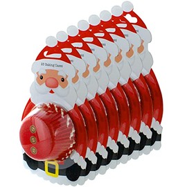 Baked with Love Santa Baking Cupcake Cases, Christmas Greaseproof Paper Baking Cups for Festive Holiday Treats - Pack of 200
