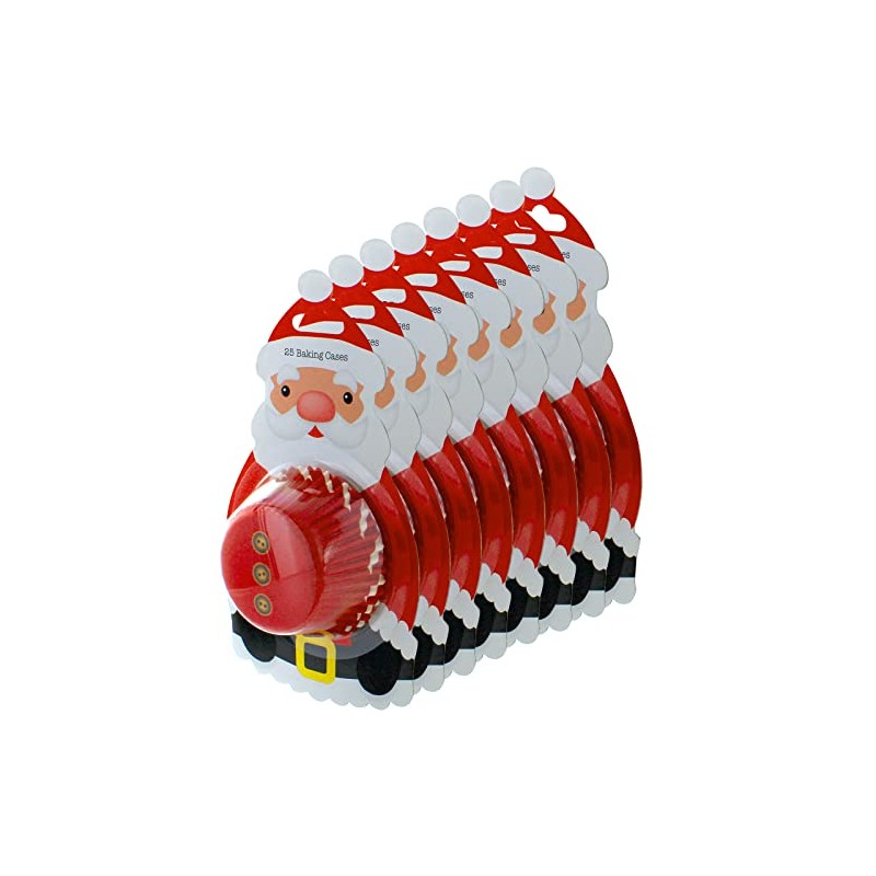 Baked with Love Santa Baking Cupcake Cases, Christmas Greaseproof Paper