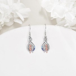 AOBOCO Sisters Gifts for Sister Sterling Sliver Earrings Friendship Jewelry Birthday Gifts for Women Christmas (Always My Sister)