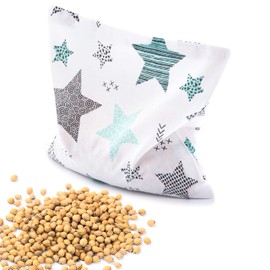 Amilian Cherry Stone Cushion 22 x 22 cm Heat Cushion Heat Compress Grain Cushion Cherry Stone Bag Cherry Stone Cushion for Children Adults Ideal as Massage Cushion Cold Cushion Shooting Star Turquoise