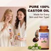 LHBMET Organic Castor Oil with Rose Quartz Roller, Cold-Pressed Pure