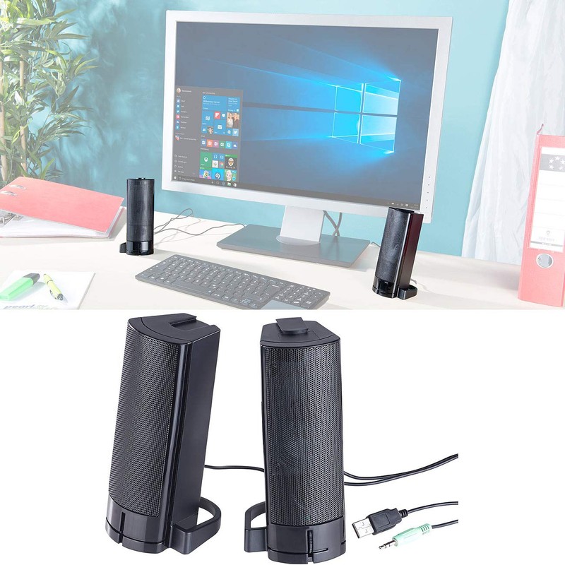 auvisio PC Boxes: 2-in-1 PC Stereo Speaker and Soundbar, 10