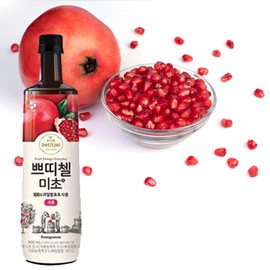 Korean CJ Petitzel Fruit Vinegar Drink Pomegranate 900mL, 30.43 Fl Oz - CJ 쁘띠첼 미초 마시는 식초 | 석류