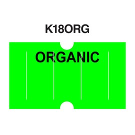 Fluorescent Green with Black "Organic" Labels to fit Towa® GS Series/Halmark/Century Price Guns 16 Pack (Free Ink roll Included)