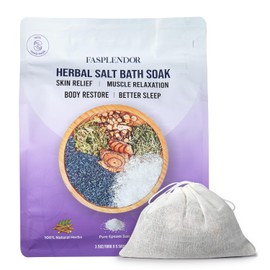 Herbal Salt Bath Soak with Epsom Salt & Lavender, for Muscle Relief, Itchy Skin & Eczema Relief, Relaxing Aromatherapy, Better Sleep, Detox & Purify - 5 Sachet (3.5 oz Each)