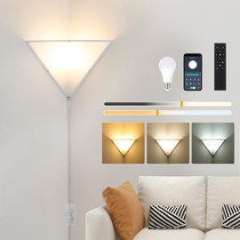 Eayaya Dimmable Corner Lamp with Remote & Smart Bulb, Plug in Ceiling Light with Cord, Led Corner Lights for Living Room Bedroom Basement Office, Room-Saving Wall Light, Safe for Kids & Pets Design