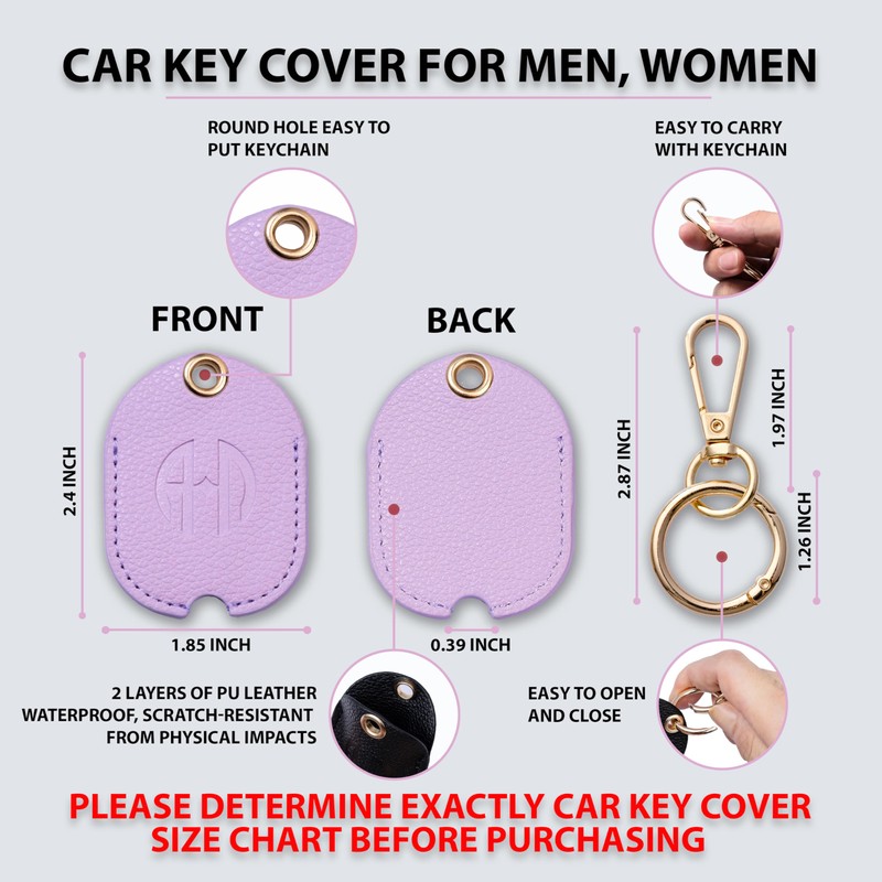 ANHBKAR Leather Keys Sleeve for Broken Car Key Loop Replacement