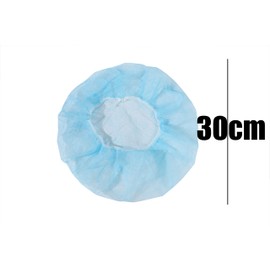Commercial Non-woven Hair Cap Dispo Cap Disposable Large Diameter 11.8 inches (30 cm) Sanitary Food Processing Factory (200 Pieces, Blue)