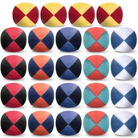 Liliful 24 Pcs 2.56 Inch Footbag Bulk Small Hacky Ball Multicolored Foot Sack Indoor Outdoor Toy for Kids Adults Teens Beginners Funny Gifts Juggling Playing Games Party Favors, 6 Styles