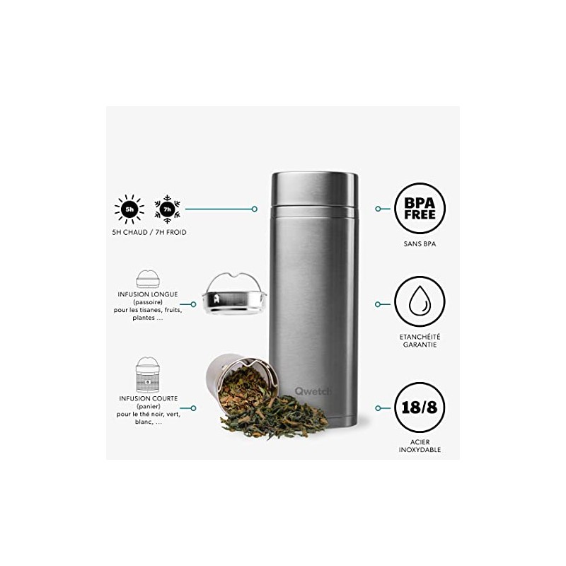 QWETCH - Isothermal Teapot - Stainless Steel 400 ml -