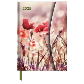 N NEUMANNVERLAGE - Flowers 2025 Diary, 16 x 22 cm, Pocket Calendar with Magnetic Closure and Ribbon Bookmark, Pocket for Business Card, Annual and ... International Calendar: Magneto Diary