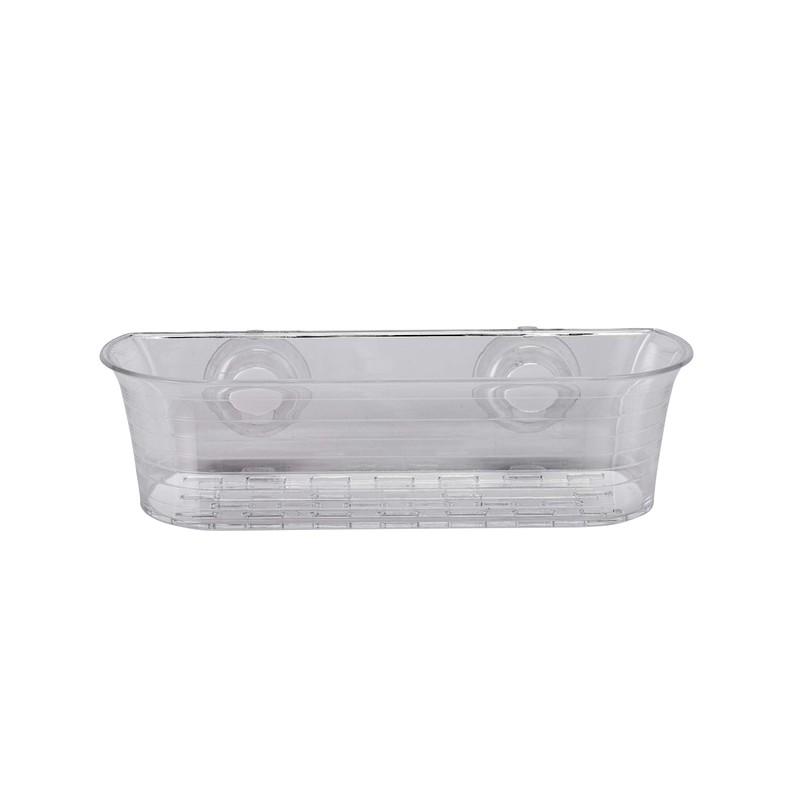 Croydex PA120632 Press 'N' Lock Suction Fit Long Basket, Silver