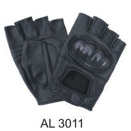Premium Leather Fingerless Gloves W/Kevlar Knuckles AL-3011-2XL
