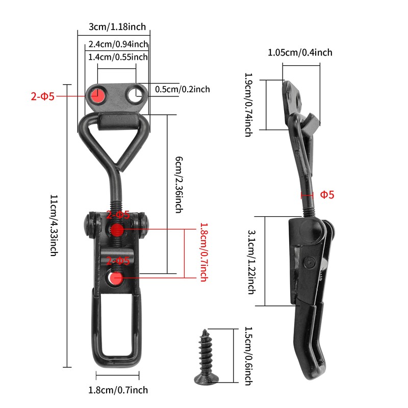 12Pcs Black Toggle Latch Clamp Adjustable, Heavy Duty Toggle Catch