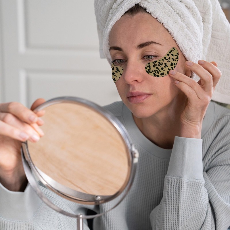Under Eye Reusable Hot & Cold Eye Pads (12-Piece) (Leopard)