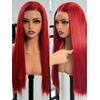 topshe Red Lace Front Wigs for Women,13x4 HD Lace Long