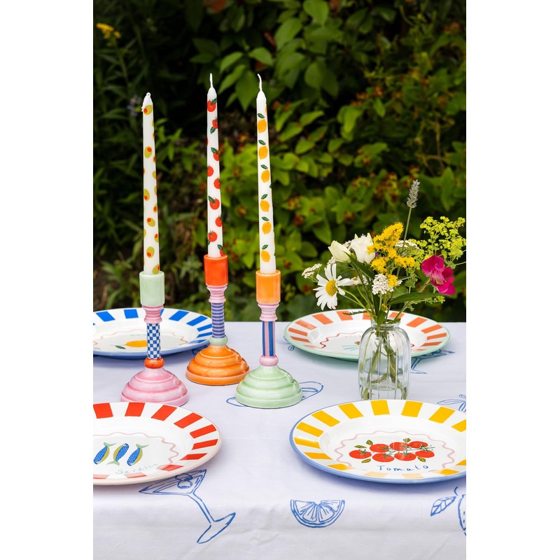 Talking Tables Bon Appetit Handmade Enamel Dinner Plate with Tomato