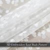 Jubilantex White Lace Sheer Curtains Embroidered Leaf Buds 95 Inches