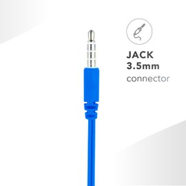 Music Sound | Kopfhörer mit Kabel Fullcolor Intra-auriculaires | In-Ear-Stereokopfhörer mit Kabel und eingebautem Mikrofon - 3,5-mm-Klinkenstecker - 1,2 m Anti-Tangle-Kabel – Farbe Blau
