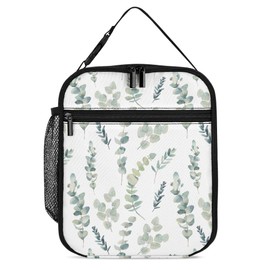 Sage Insulated Lunch Bags For Women Men Girls Boys Green Leaf Reusable Tote Lunch Box Leakproof Cooler Lunch Bags for Work Office Travel Picnic,Cute Sage Gift