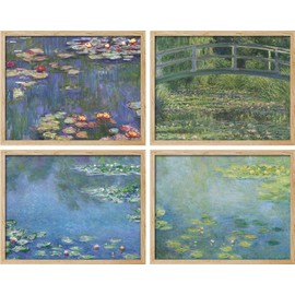 SIGNWIN Poster Claude Monet Water Lily Landscapes Wilderness Nature Illustrations Fine Art Decorative Country/Farmhouse Vintage for Living Room, Bedroom, Office - 11"x14"x4