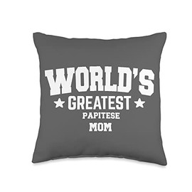 Mix Breed Dog Mom Graphics Papitese Mix Breed Dog Décor Theme Throw Pillow, 16x16, Multicolor