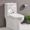 Two Beautiful Peach Blossoms Toilet Cover Sticker Decals,Fish Bird Flower