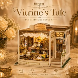 Roroom DIY Miniature House Kit, Vintage Jewelry Boutique Dollhouse Kit