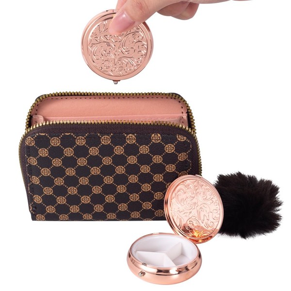 Metal three grid pill box, travel takeaway pill box, mini