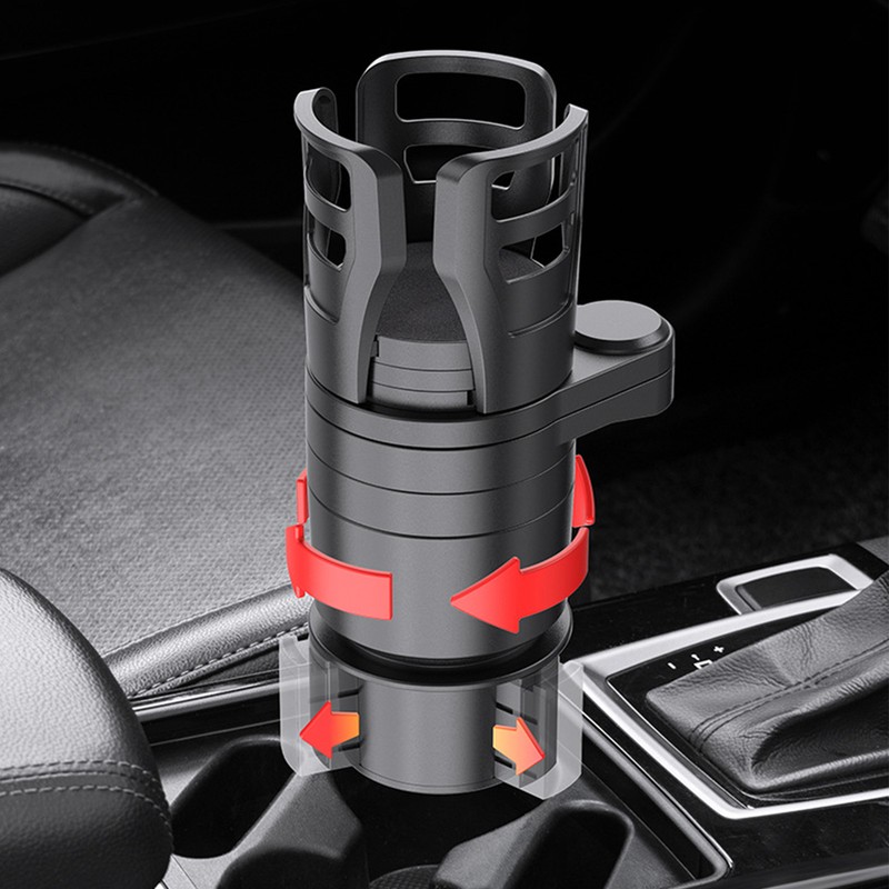 4 in 1 Car Cup Holder Expander 360° Rotating Space