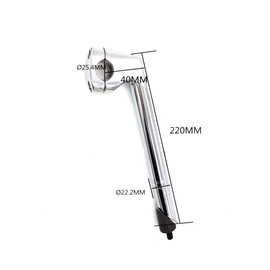 WEERAS Road Bike Stem Fixed Gear Bicycle Gooseneck Handlebar Stem 25.4x22.2x220mm Silver