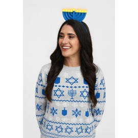 Morph Light-Up Hanukkah Menorah Costume Headband for Adults 9 LED Candle Chanukah Accessory with 3 Flash Modes Fun Jewish Holiday Costume for Parties Parades Festivals & Celebrations