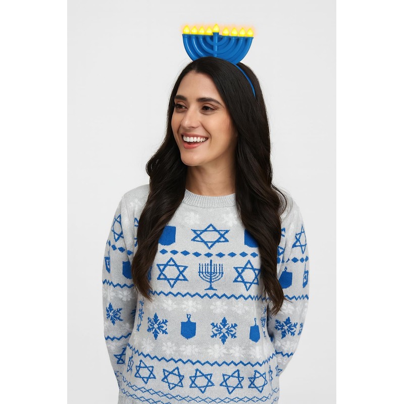 Morph Light-Up Hanukkah Menorah Costume Headband for Adults 9 LED