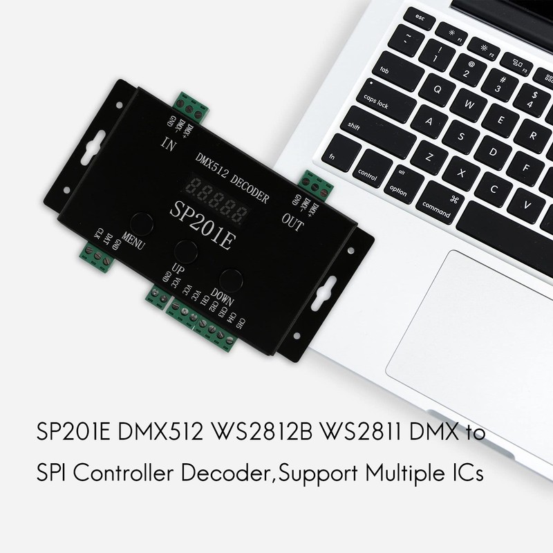 Tuperoymse SP201E DMX512 WS2812B WS2811 DMX to SPI Controller Decoder,Support