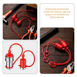 TEHAUX 2 Sets Connector Dust Protection Cap Skid Steer Hydraulic couplers Hydraulic dust caps Hydraulic caps Hose Spigot Hose Connector Hydraulic Quick Connect Covers Plastic Plug Thread