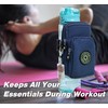 Gym Water Caddy with Phone Holder, Water Bottle Sleeve Bag