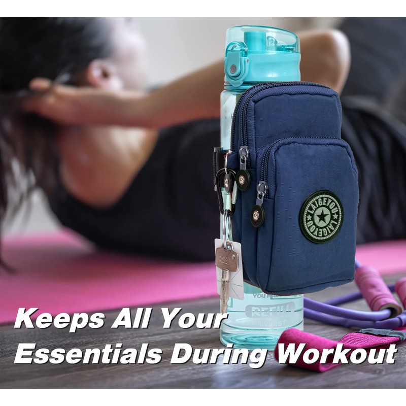 Gym Water Caddy with Phone Holder, Water Bottle Sleeve Bag