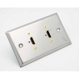 Stainless Steel Wall Plate with Two HDMI Feed-Thru Connectors : 75-701
